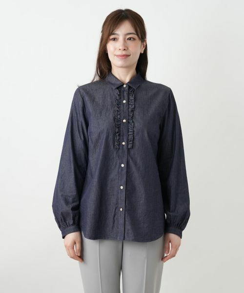 Leilian / レリアン シャツ・ブラウス | フリルデニムブラウス | 詳細4