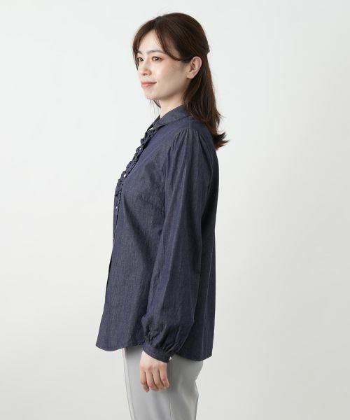 Leilian / レリアン シャツ・ブラウス | フリルデニムブラウス | 詳細5