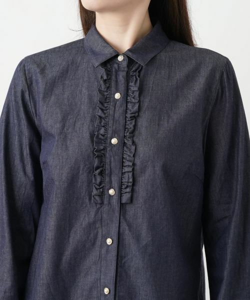 Leilian / レリアン シャツ・ブラウス | フリルデニムブラウス | 詳細7