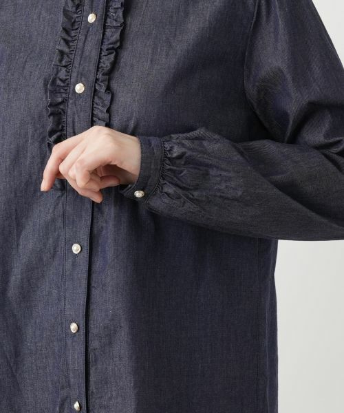 Leilian / レリアン シャツ・ブラウス | フリルデニムブラウス | 詳細9