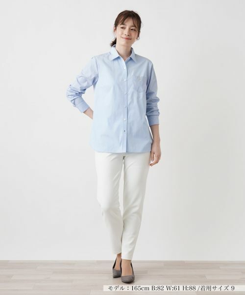 Leilian / レリアン シャツ・ブラウス | ストライプ切替シャツ | 詳細1