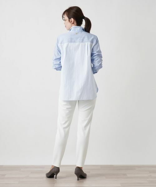 Leilian / レリアン シャツ・ブラウス | ストライプ切替シャツ | 詳細3