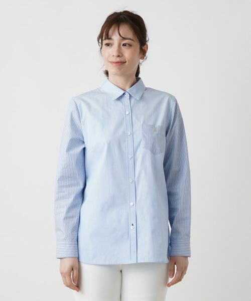 Leilian / レリアン シャツ・ブラウス | ストライプ切替シャツ | 詳細4