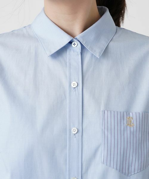 Leilian / レリアン シャツ・ブラウス | ストライプ切替シャツ | 詳細7