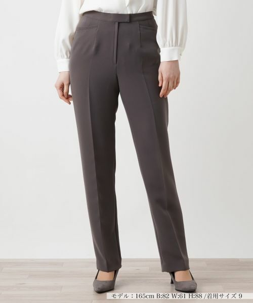 Leilian / レリアン その他パンツ | センタープレスパンツ(チャコールグレー)