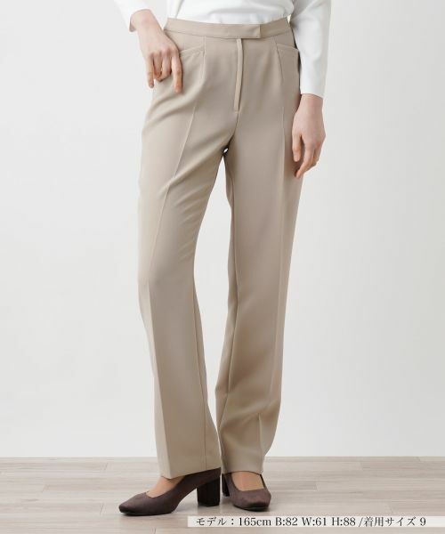 Leilian/レリアン センタープレスパンツ ベージュ 9(M)