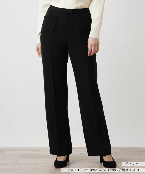Leilian/レリアン センタープレスパンツ ブラック 7(S)