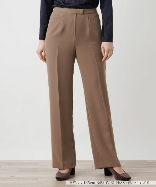 Leilian / レリアン その他パンツ | センタープレスパンツ(ブラウン系)