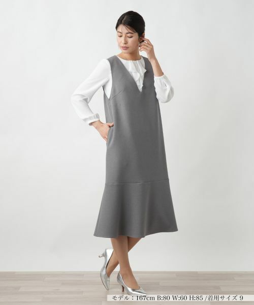 Leilian / レリアン ロング・マキシ丈ワンピース | 洗えるジャンパースカート | 詳細1