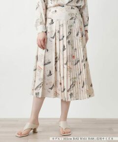 Leilian / レリアン ロング・マキシ丈スカート | プリントプリーツスカート【Leilian WHITE LABEL】