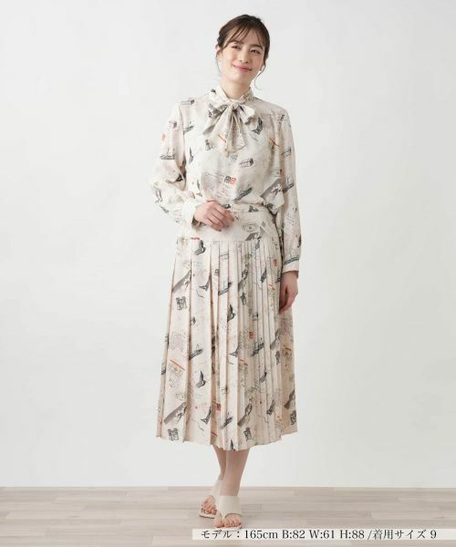 Leilian / レリアン ロング・マキシ丈スカート | プリントプリーツスカート【Leilian WHITE LABEL】 | 詳細1