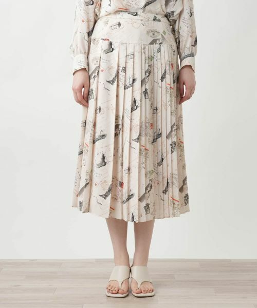 Leilian / レリアン ロング・マキシ丈スカート | プリントプリーツスカート【Leilian WHITE LABEL】 | 詳細4