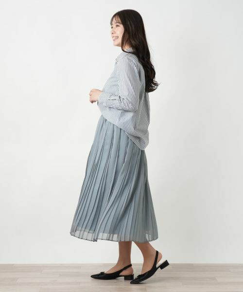 leilian - 新品【CARA O CRUZ～レリアン～】麻素材 ストライプシャツ 9(M) leilian - 新品【CARA O CRUZ～レリアン～】麻素材 ストライプ