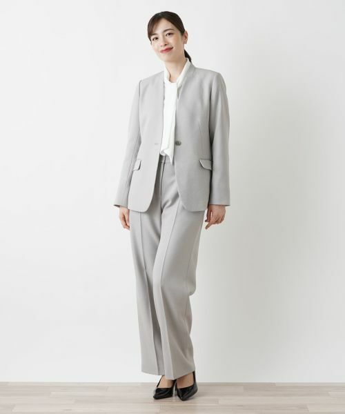 Leilian / レリアン セットアップ | 洗えるパンツスーツ(グレー)