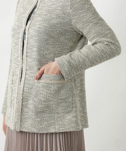 Leilian / レリアン テーラードジャケット | ツイードニットジャケット【セレモニー】【Leilian WHITE LABEL】 | 詳細10