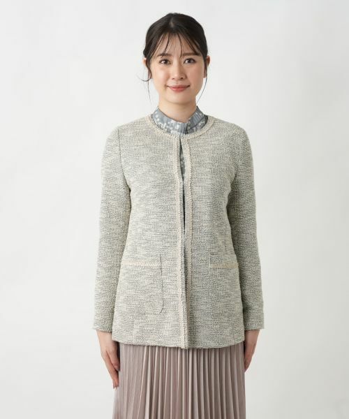 Leilian / レリアン テーラードジャケット | ツイードニットジャケット【セレモニー】【Leilian WHITE LABEL】 | 詳細4