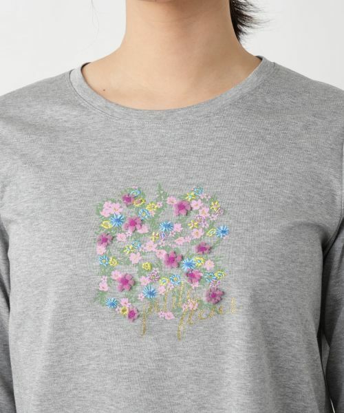 Leilian / レリアン Tシャツ | フラワーモチーフカットソー【Leilian WHITE LABEL】 | 詳細10