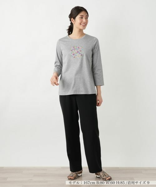 Leilian / レリアン Tシャツ | フラワーモチーフカットソー【Leilian WHITE LABEL】 | 詳細4