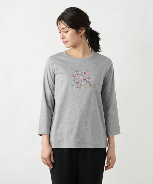 Leilian / レリアン Tシャツ | フラワーモチーフカットソー【Leilian WHITE LABEL】 | 詳細7