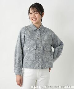 Leilian / レリアン テーラードジャケット | リーフ柄シャツジャケット【Leilian WHITE LABEL】