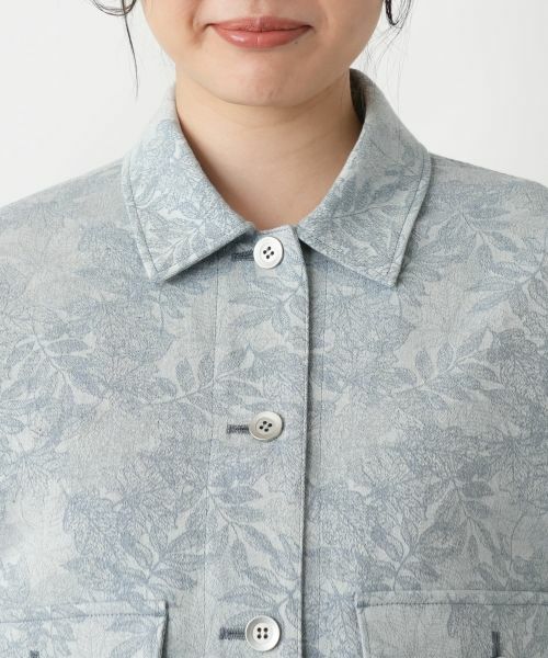 Leilian / レリアン テーラードジャケット | リーフ柄シャツジャケット【Leilian WHITE LABEL】 | 詳細10