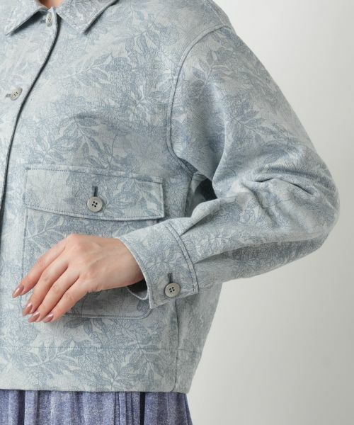 Leilian / レリアン テーラードジャケット | リーフ柄シャツジャケット【Leilian WHITE LABEL】 | 詳細14