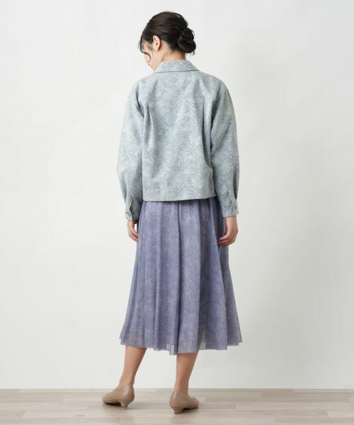 Leilian / レリアン テーラードジャケット | リーフ柄シャツジャケット【Leilian WHITE LABEL】 | 詳細6