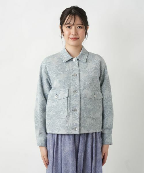 Leilian / レリアン テーラードジャケット | リーフ柄シャツジャケット【Leilian WHITE LABEL】 | 詳細7