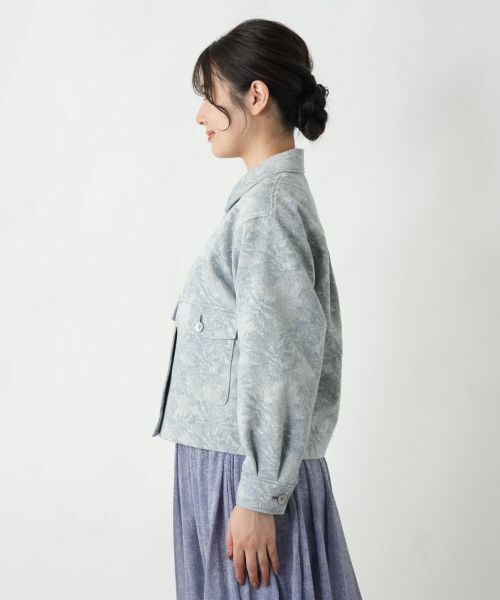 Leilian / レリアン テーラードジャケット | リーフ柄シャツジャケット【Leilian WHITE LABEL】 | 詳細8