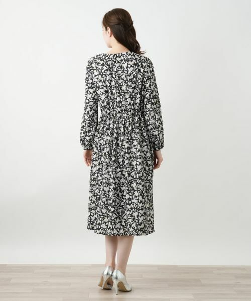 美品　大きいサイズ leilianレリアン モノクロ　ワンピース 無地ワンピース【Leilian WHITE LABEL】|レリアン プラスハウス