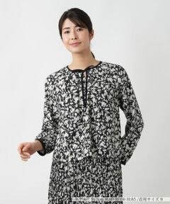 Leilian / レリアン シャツ・ブラウス | フラワー柄リボンブラウス【Leilian WHITE LABEL】