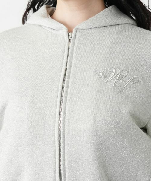 Leilian / レリアン スウェット | ラメジップパーカ【Leilian WHITE LABEL】 | 詳細10