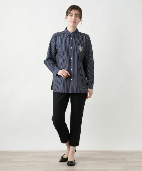 Leilian / レリアン シャツ・ブラウス | 刺繍ストライプシャツ | 詳細1