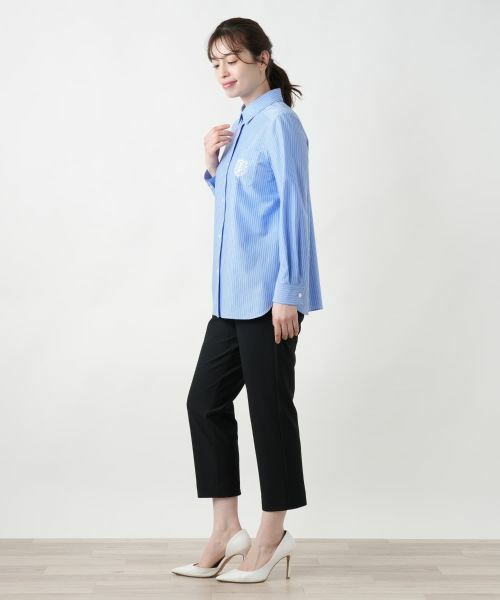 Leilian / レリアン シャツ・ブラウス | 刺繍ストライプシャツ | 詳細5