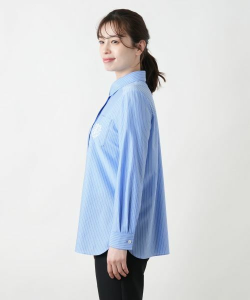 Leilian / レリアン シャツ・ブラウス | 刺繍ストライプシャツ | 詳細8