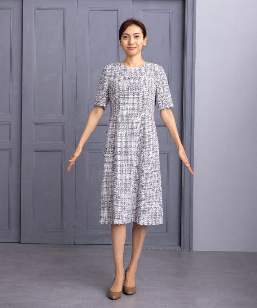 値下げ　レリアン　ワンピース　七分袖　leilian レリアン Leilian 【セレモニー】七分袖ミモレワンピース