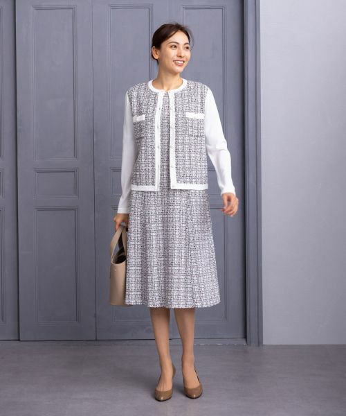 現行　美品　Leilianレリアン　総レース　ワンピース　ドレス　セレモニー 店舗人気】セレモニーワンピース【Leilian WHITE LABEL