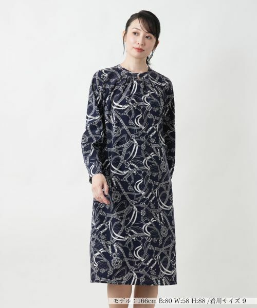 セール】 プリントワンピ−ス （ドレス）｜Leilian / レリアン