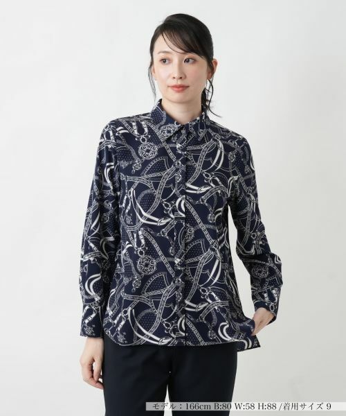 Leilian/レリアン ブラウス ネイビー 9(M)