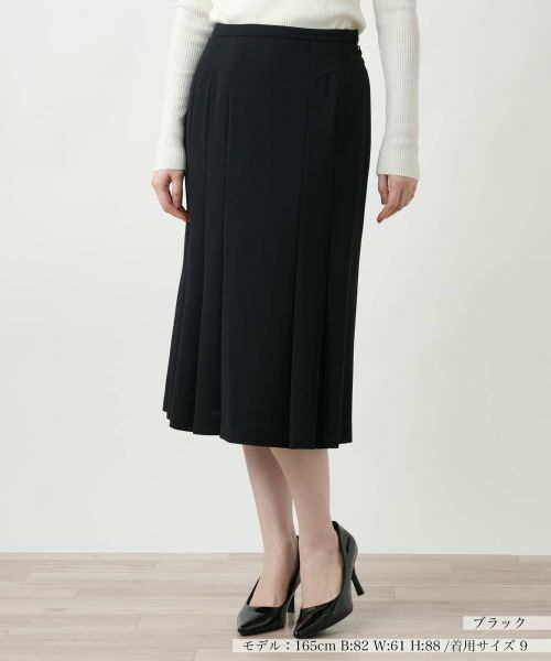 Leilian / レリアン ミニ・ひざ丈スカート | フレアスカート(ブラック)