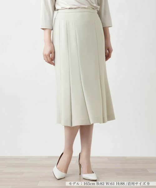 Leilian / レリアン ミニ・ひざ丈スカート | フレアスカート(ベージュ)