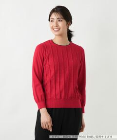 Leilian / レリアン ニット・セーター | 透かし編みクルーネックニット【Leilian WHITE LABEL】