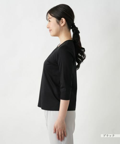 Leilian / レリアン カットソー | レース刺繍七分袖カットソー【Leilian WHITE LABEL】 | 詳細11