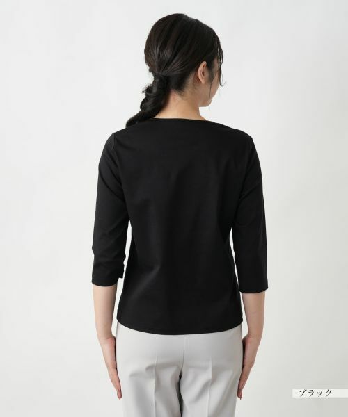 Leilian / レリアン カットソー | レース刺繍七分袖カットソー【Leilian WHITE LABEL】 | 詳細12