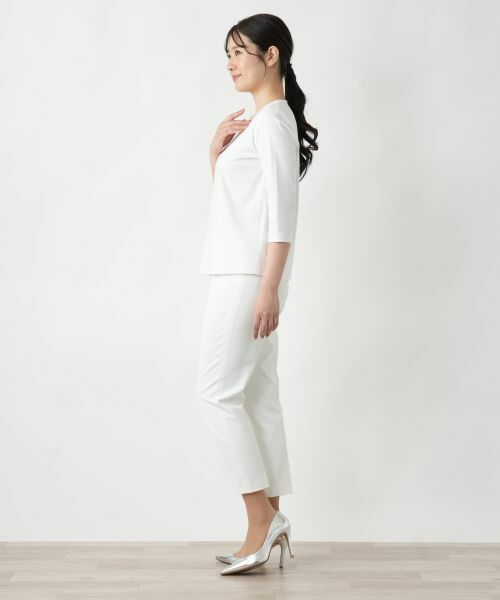 Leilian / レリアン カットソー | レース刺繍七分袖カットソー【Leilian WHITE LABEL】 | 詳細2