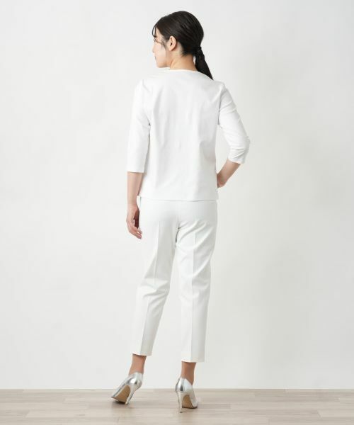 Leilian / レリアン カットソー | レース刺繍七分袖カットソー【Leilian WHITE LABEL】 | 詳細3