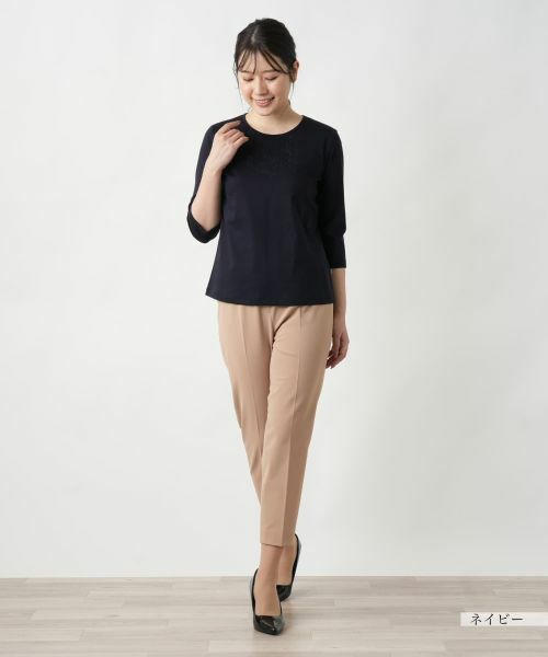 Leilian / レリアン カットソー | レース刺繍七分袖カットソー【Leilian WHITE LABEL】 | 詳細4