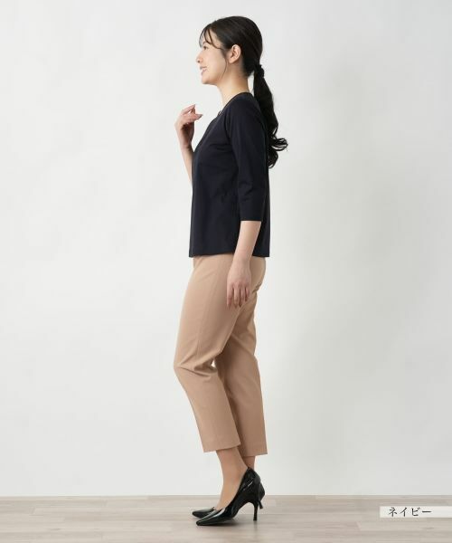 Leilian / レリアン カットソー | レース刺繍七分袖カットソー【Leilian WHITE LABEL】 | 詳細5