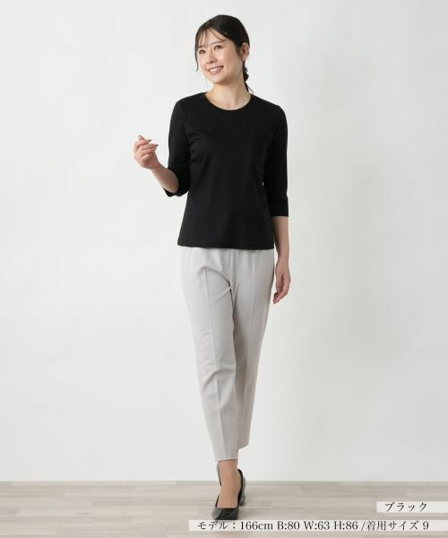 Leilian / レリアン カットソー | レース刺繍七分袖カットソー【Leilian WHITE LABEL】 | 詳細7