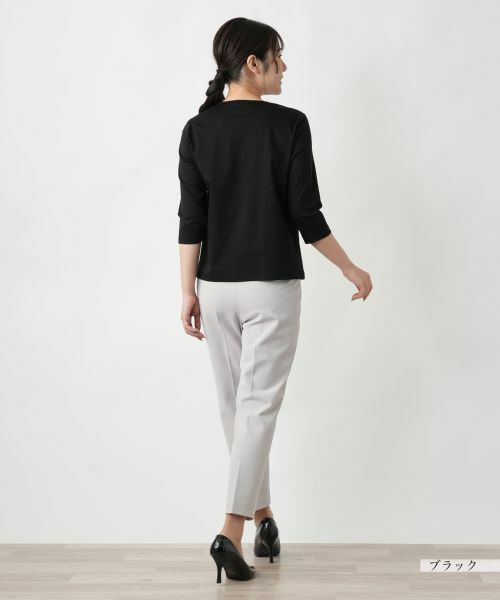 Leilian / レリアン カットソー | レース刺繍七分袖カットソー【Leilian WHITE LABEL】 | 詳細9